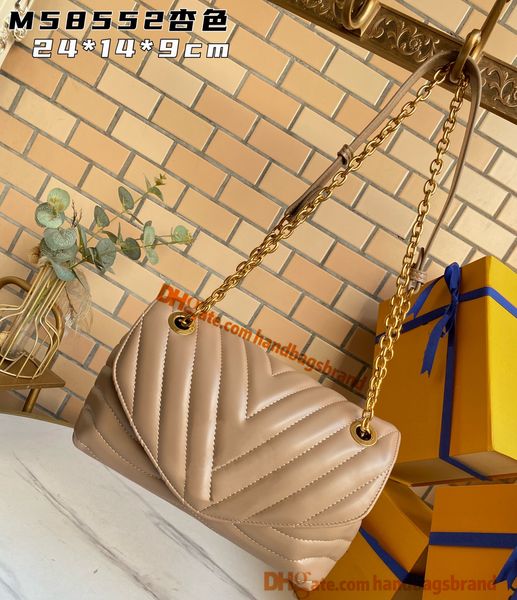 

new wave big chain shoulder bag real leather women luxury crossbody bags fashion messenger bag leather woman evening handbag size 24x14x9cm