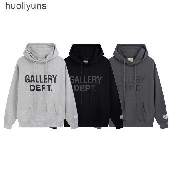 

hoodie galleryes sweater dept niche fashion classic print high street pure cotton men's women's, Black