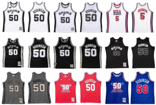 

custom custom stitched david robinson basketball jersey s-6xl mitchell & ness 1998-99 mesh hardwoods classics retro version men women youth, Black;red