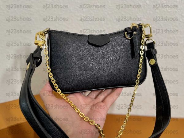 

designer brand totes shoulder black embossed monograms pattern mini bag m80349 chain cross-body short carry leather strap easy pouch on stra