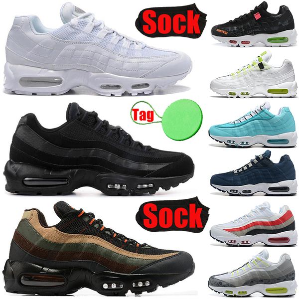 

with tag sock running shoes 95 95s mens triple black white university blue worldwide throwback future men trainers sports sneakers runners d