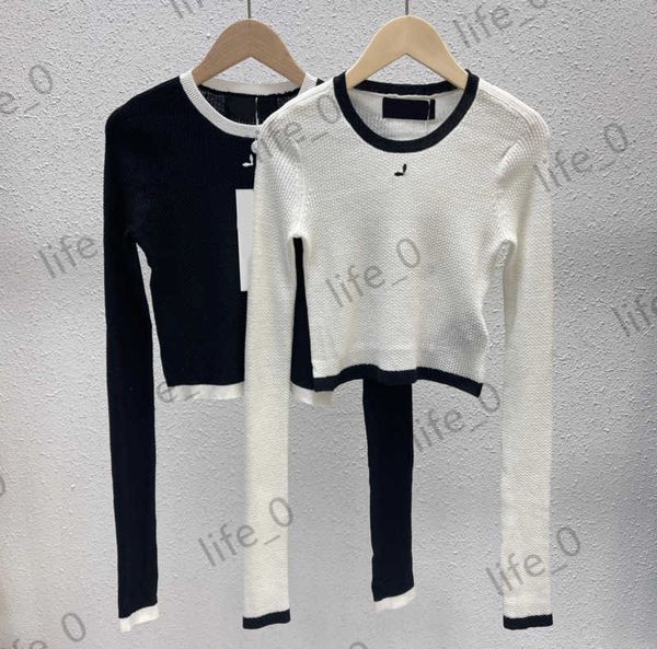 

brand womens sweaters patchwork stripe printed round neck pullover tight knitted cardigans spring autumn warm fashion sweater women 1870, White;black