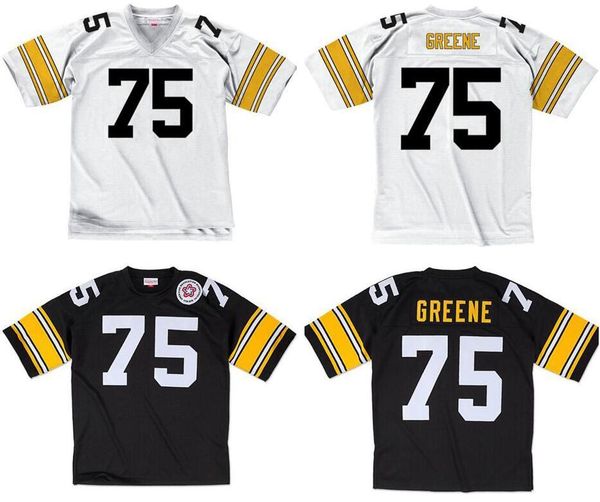 

custom custom stitched football jersey 75 joe greene 1975 mitchell & ness retro rugby jerseys men women youth s-6xl, Black;red