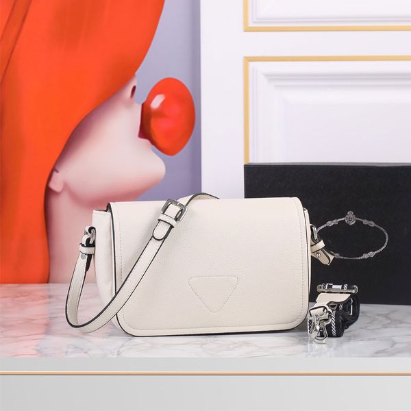 

square messenger bag women shoulder bags handbag genuine leather triangle decoration removable embroidered shoulder strap interior zip pocke