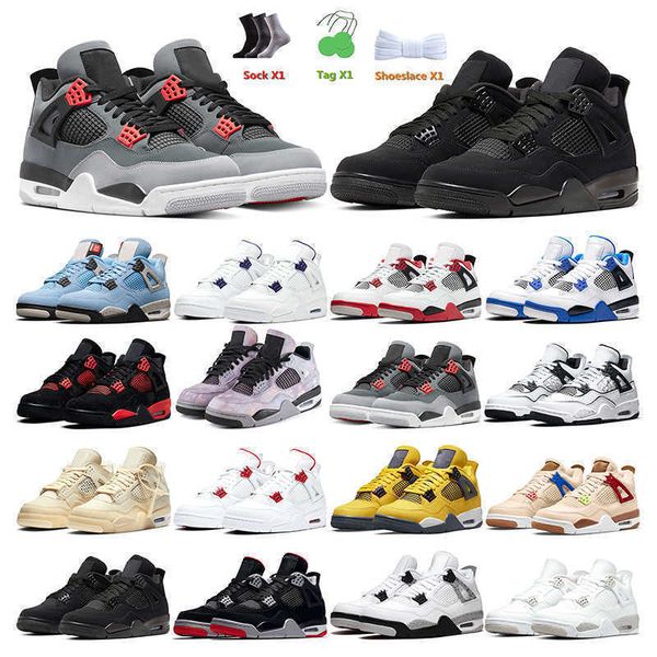

boots men basketball shoes 4s black cat sail university blue red thunder white oreo bred zen master sports sneakers mens trainers