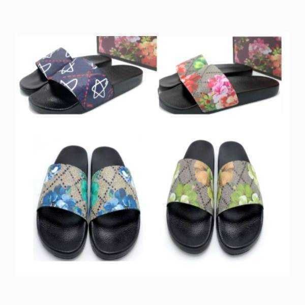 

sandals floral sandals women men big size us5- us13 blossom mix 100 models flower animals slide summer fashion wide flat slippery slipper wi, Black