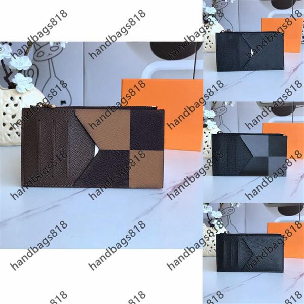 

card holder mens cards credit passport holders whole men women fashion original black leather cardholders classic pattern soli233h, Brown;gray