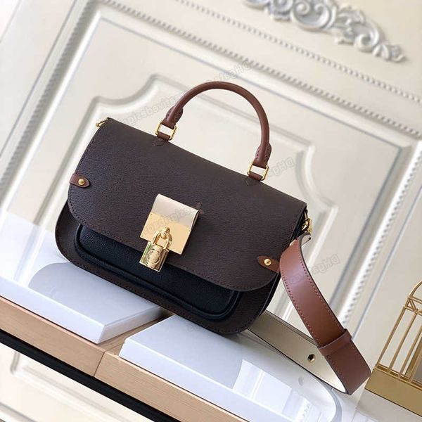 

designer brand totes cross body 5a men's women's shoulder ladies handbag messenger smooth grained leather splicing canvas magnetic