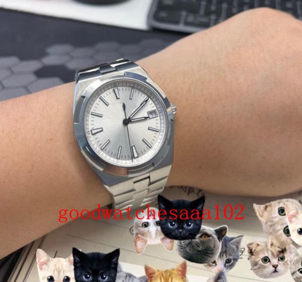 

classic series new version men's watches 41mm white dial 4500v/110a-b483 4500v/110a-b128 automatic transparent stainless steel bracelet, Slivery;brown