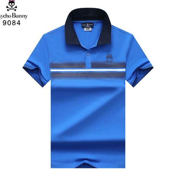 

psycho bunny mens polo shirt american fashion street brand shirt skull rabbit print casual polo shirt men t shirt, White;black