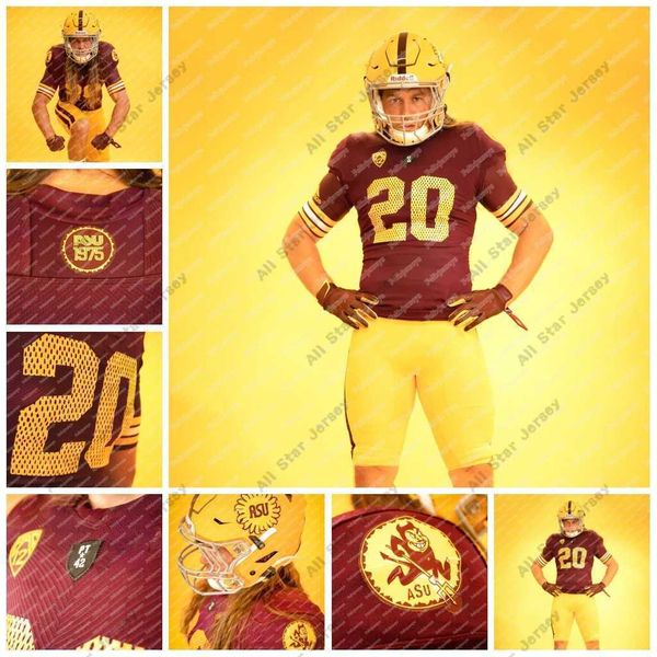 

american college football wear 2020 arizona state sun devils asu 1975 jersey jayden daniels trenton bourguet nathan manning daylin mclemore, Black