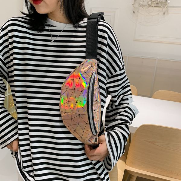 

new fanny pack diamond laser waistpacks sequins lady one shoulder oblique cross bag mobile money purse