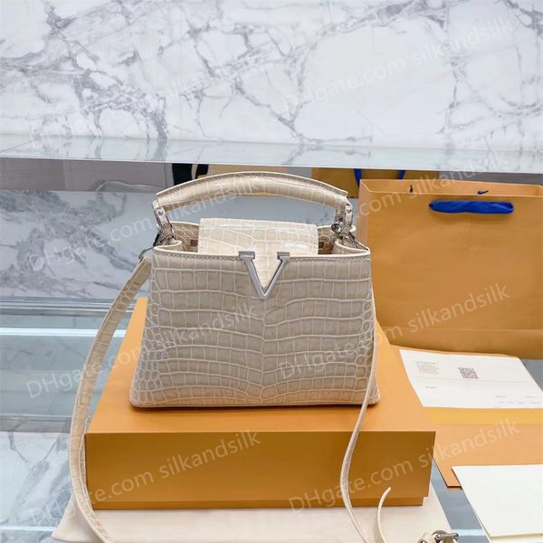 

designer totes luxury handbag womens litchi pattern crossbody bag shoulder bags with alligator brand square briefcase purse