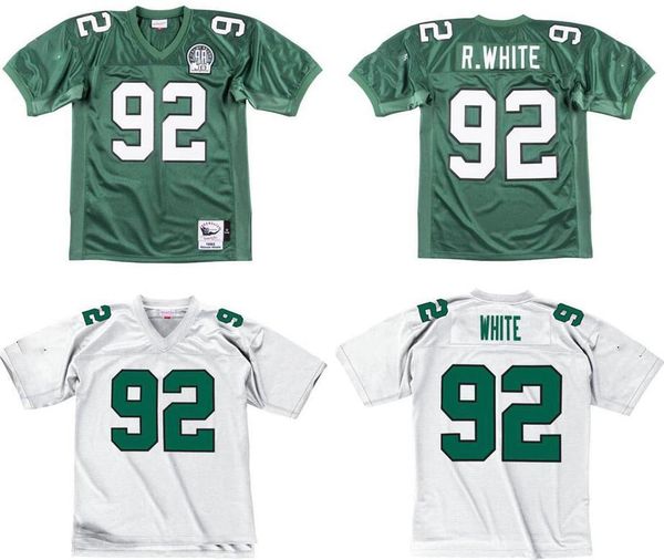 

custom custom stitched football jersey 92 reggie white 1990 mitchell & ness retro rugby jerseys men women youth s-6xl, Black;red