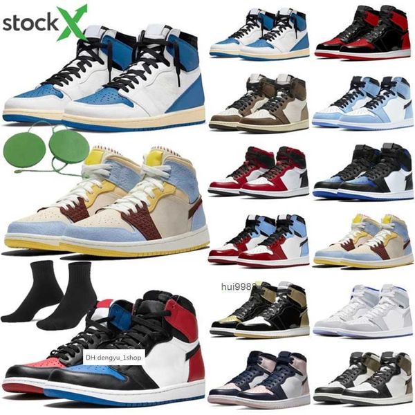 

mens womens basketball shoes jumpman 1 high og 1s university blue red grey fog triple black white x shadow college dark forbidden jordas air