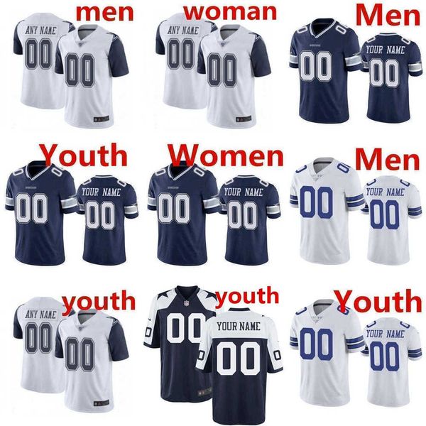 

football jerseys 56 tyler smith custom dallas''cowboys''men 4 dak prescott 11 micah parsons 22 emmitt smith 88 ceedee la, Black;red