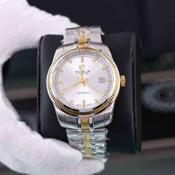 

fashion tudors luxury designer watch famous watch men's junjue inlaid fully automatic mechanical black face versatile business steel hi, Slivery;golden