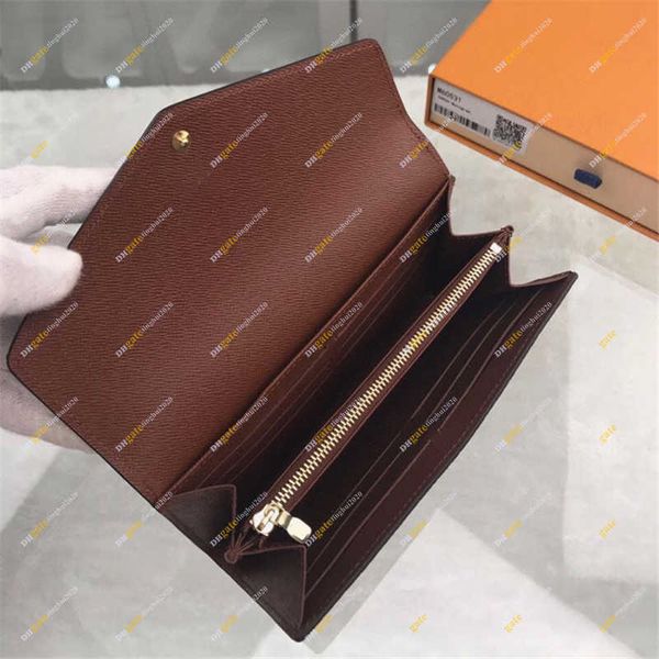 

2023 fashion women's handbag casual designer wallet key bag leather envelope wallet credit card holder m60531 n60114 m61182, Red;black