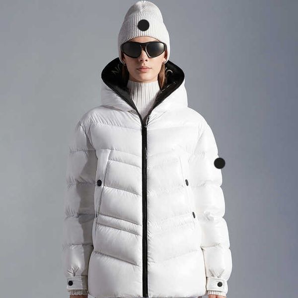 

designer women's down jacket jackets embroidered badge hooded letter jacket warm clair puffer coat, Black
