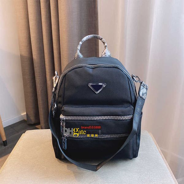 

designer new bag fashion school bags luxury snake pattern backpack solid color leather stitching backpacks travel 5 styles