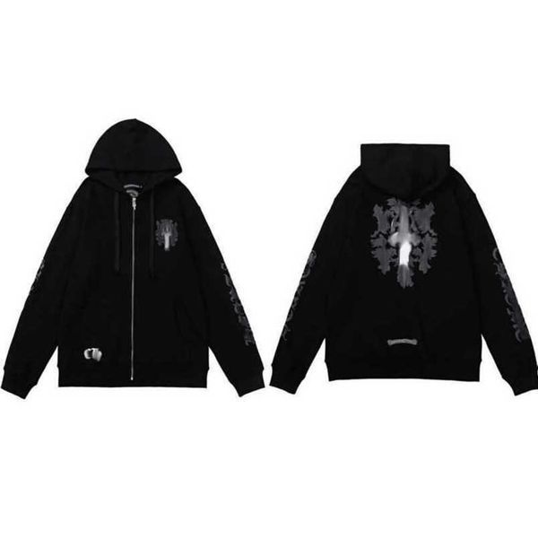 

fashion mens luxury sweatshirts designer women jackets hoodies sanskrit sweater zipper hooded cross pullover hoodie casual men coat sweatsh, Black