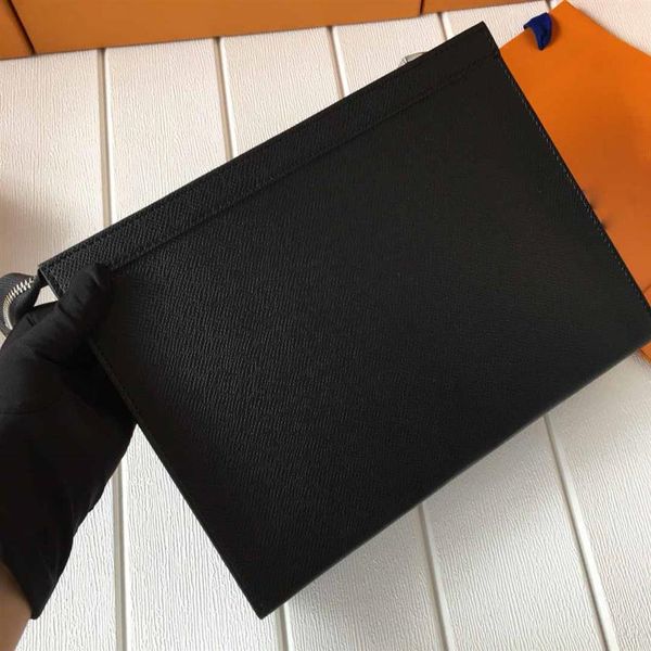 

brand new mens clutch bag toiletry pouch bags wash bag make up box genuine leather men bagsbrand handbags zippy bag 27cm m616300k