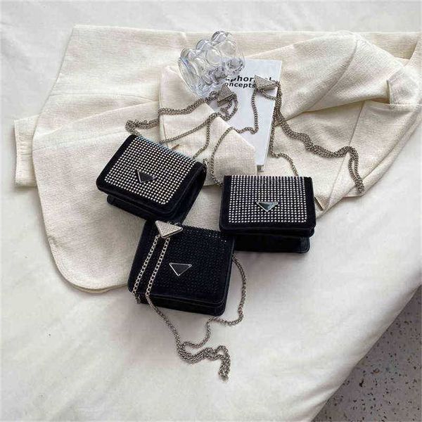 

mini diamond lipstick bag women's 2022 summer new flash messenger purses
