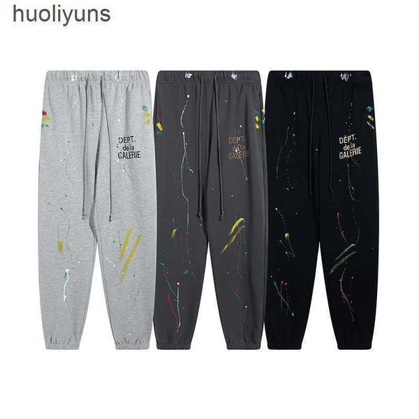 

galleryss pants mens fashion sport dept vintage letter printed graffiti hand painted splash ink leggings men's women's sports, Black