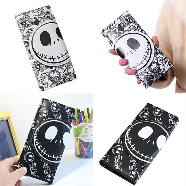 

skull print wallet for women cartoon wallet female pocket money bag womens purses2787, Red;black