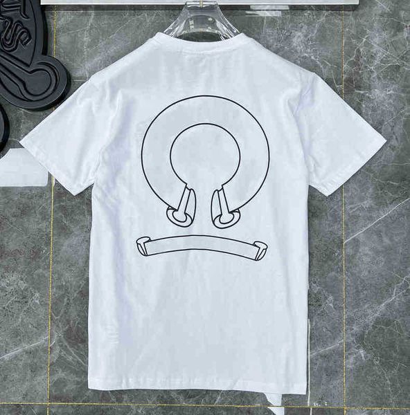 

t-shirts classic loose designer t shirts ch summer chromes short sleeves letter horseshoe sanskrit cross print swe mh3l t8qf, White;black