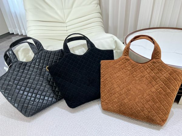 

tz women's fashion denim tote bag luxury wool turning/sheepskin icare handbags large capacity shopping bags classic outdoor shoulder ba