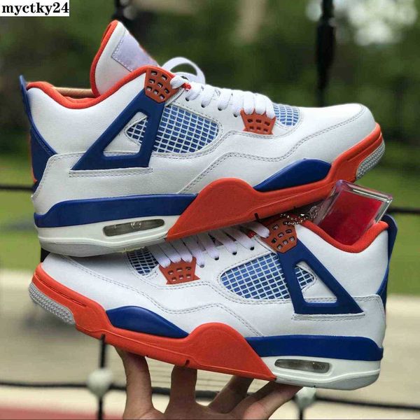 

4 4s white blue red outdoor shoes mens outdoor trainers sports sneakers size us 7-13