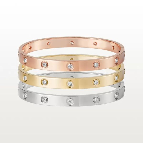 

Designer Bracelet For Women LOVE Bracelets Mens Bangle Carti Bracelet 10 Diamonds Rose Gold Luxury Jewelry Titanium Steel Gold-Plated Never Fade Not Allergic