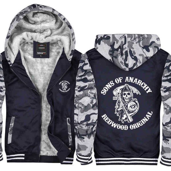 

hoodieson of chaos sweater coat hoodie zipper clothes animation game american drama surrounding men plush thickened, Black