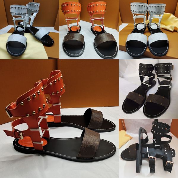 

2022 sandals high cool boots with lace slippers designer's luxury women's flats fisherman's shoes, Black