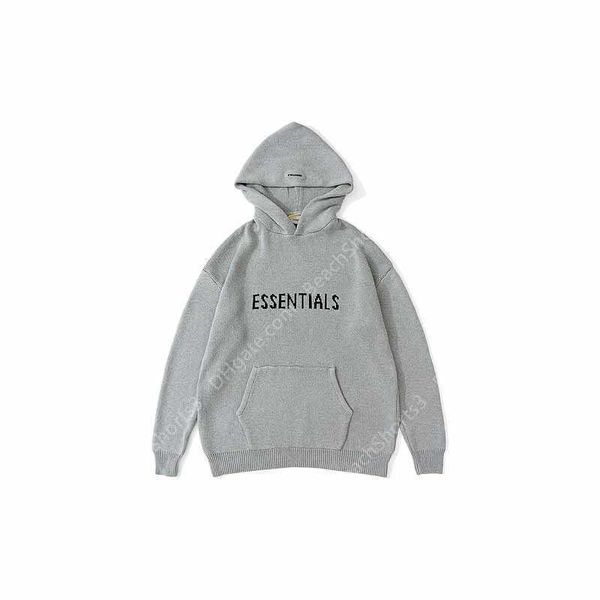 

f21 hoodeds essentials seventh collection knitting hoodies men women hiphop streetwear sweatshirt thick cotton knit hoodie, Black