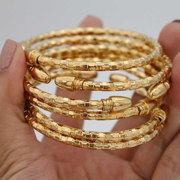 

6pcs 5mm ethiopian classic women's bracelet dubai gold bracelet party gift bracelet india africa wedding, Golden;silver