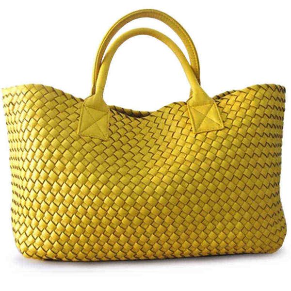 

evening bags design woven handbags for women bales fashion weave hand shoulder lady large-capacity purse shopping basket bag 220623
