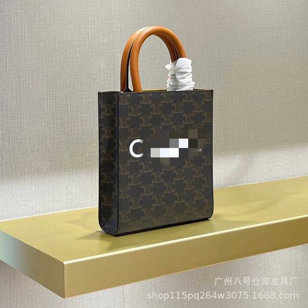 

genuine cabas celien vertical canvas leather triomphe lisa same mini vintage tote handbag versatile one shoulder messenger bag fashion styli