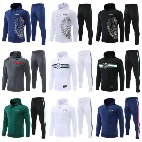 

22 23 mbappe hakimi sergio psgs soccer jerseys tracksuit maillots football jacket hoodie survetement 2022 2023 men kids kit training suit un, Black