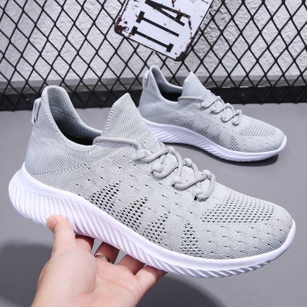 

fashion shoe designer classic trend the latest style lightweight breathable fly woven upper comfortable insole footwear sneakers for men, Red;white