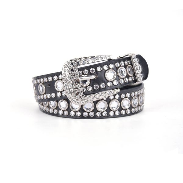 

rhinestone belts women pu leather strap crystal belt western cowboy girls fashion belt for jeans lady, Black;brown