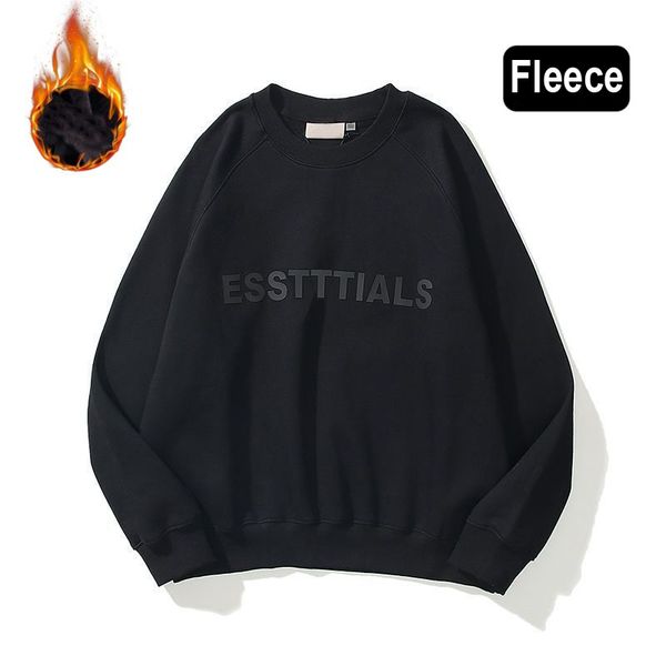 

men's hoodies sweatshirts designer ess mens fleece and terry pullover hooded essentials fashion brand s loose sweatshirt lovers clothu, Black