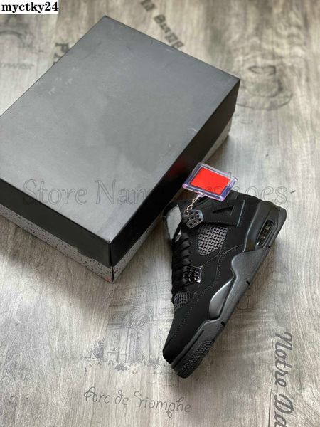 

4 black cat basketball men designer shoes black light graphite 4s athletic sports sneakers