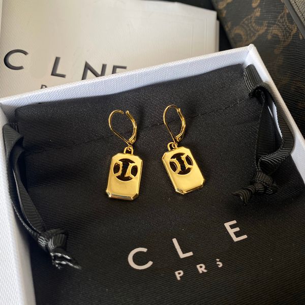 

selected high-end design earrings charm delicate earrings fashion couple popular travel style classic high-grade jewelry brand gold plated n, Golden