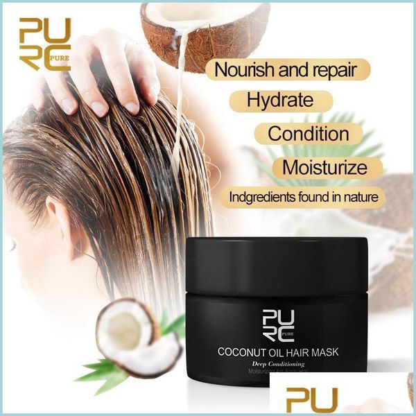 

shampoo conditioner purc 50ml coconut oil hair mask for repair damaged to make soft and smooth use all types 6pcs drop delivery 2022 dhcec