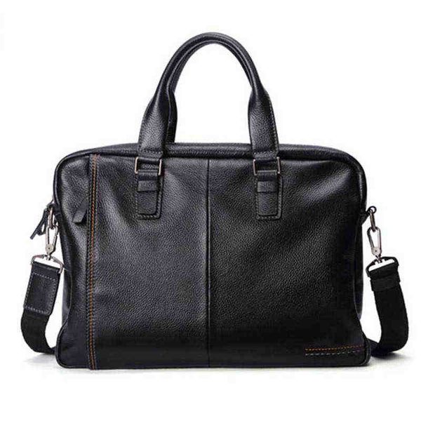 

evening bag genuine cow leather men briefcase man messenger bag tote busines travel shoulder black male laphand bolsa 220728