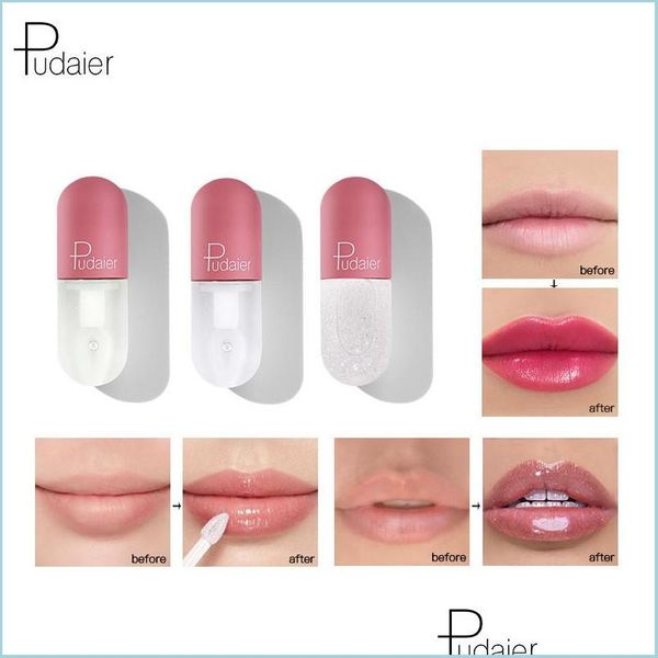 

lip plumper pudaier lip plumper lipgloss volumising moisturizing repairing reduce gloss fine line natural makeup lipstick 6pcs drop dh5bf, Red;pink