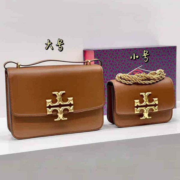

handbags torysburchs designer female bag 2022 eleanor flap cowhide tofu single gold brick small square shoulder crossbody zc
