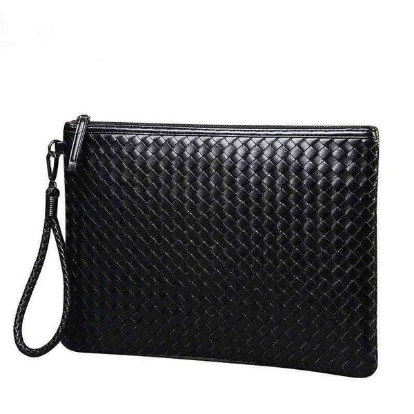

evening bag men handbag famous designer woven cluth purse for envelope bag leather zipper a4 documents hand bags 220728